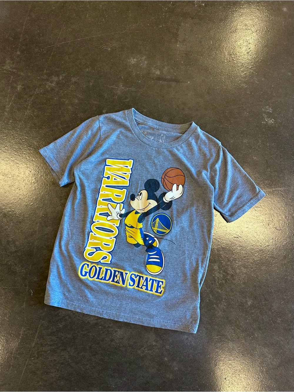 Disney Golden State Warriors Blue & Yellow Mickey Mouse Tee